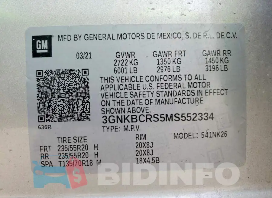 3GNKBCRS5MS552334 Photo# 14