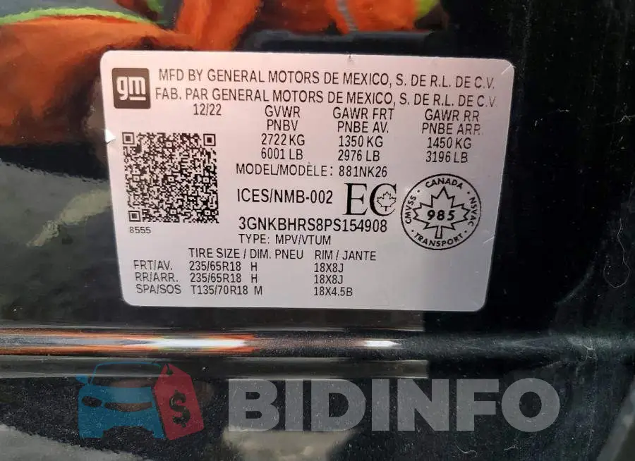 3GNKBHRS8PS154908 Photo# 12