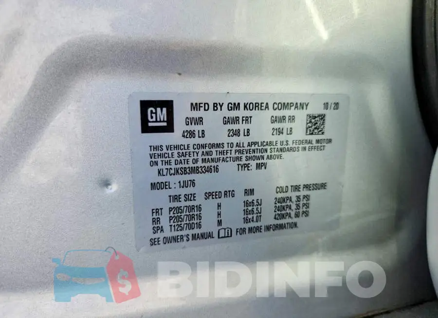 KL7CJKSB3MB334616 Photo# 13