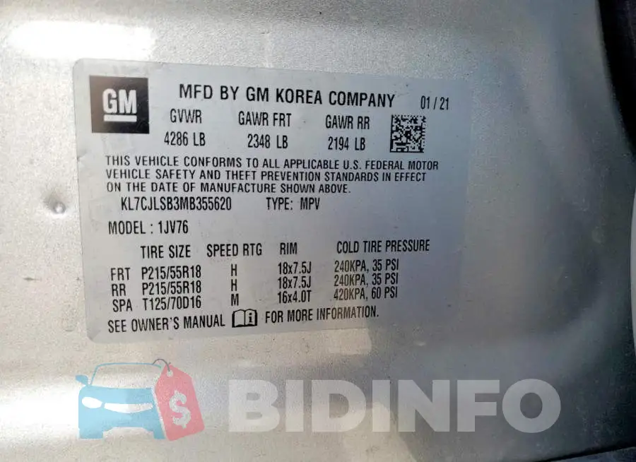 KL7CJLSB3MB355620 Photo# 12