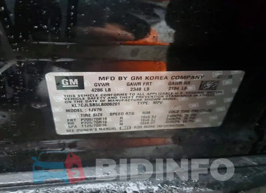 KL7CJLSB5LB006201 Photo# 13
