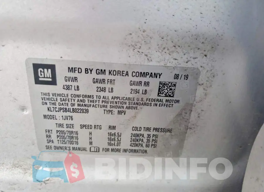 KL7CJPSB4LB022039 Photo# 13