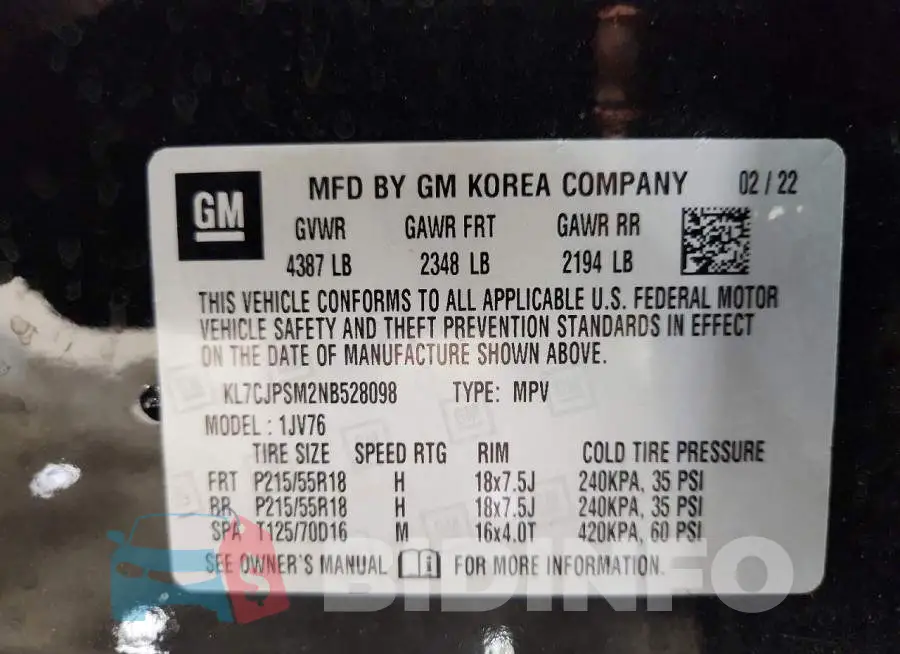 KL7CJPSM2NB528098 Photo# 13