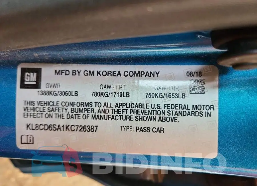 KL8CD6SA1KC726387 Photo# 12
