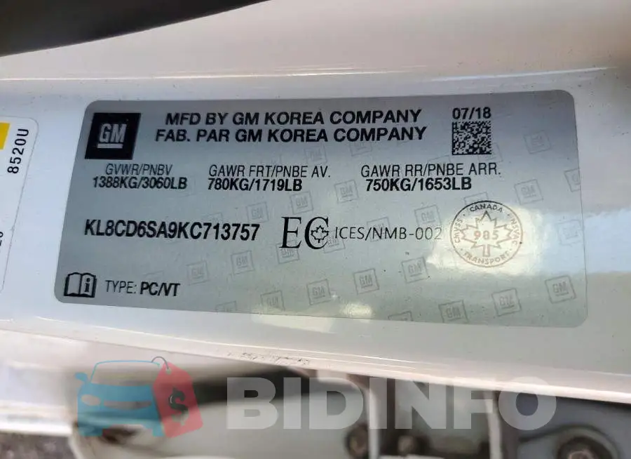 KL8CD6SA9KC713757 Photo# 12