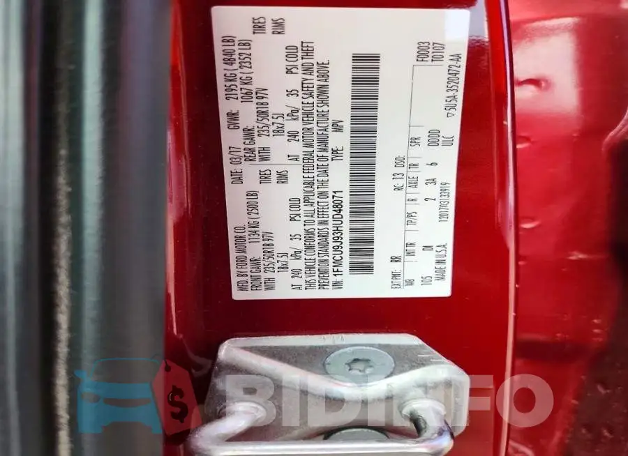 1FMCU9J93HUD48071 Photo# 12