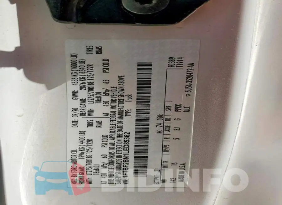 1FTBF2BN1LED85362 Photo# 12