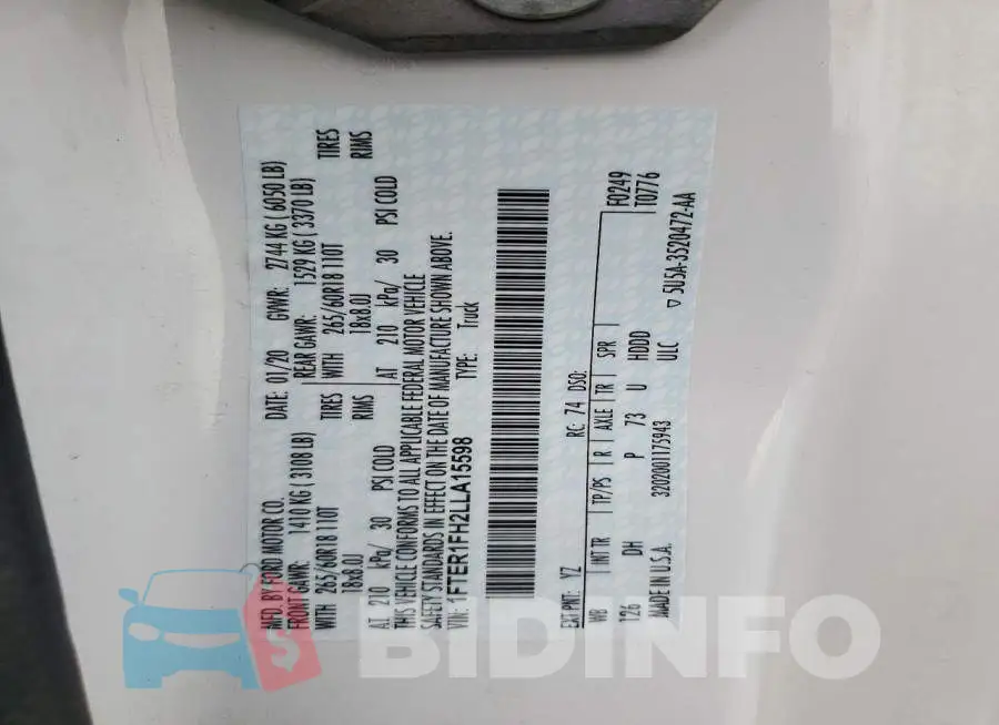 1FTER1FH2LLA15598 Photo# 12