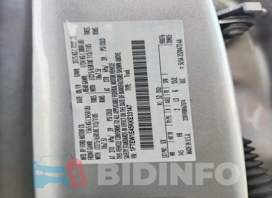 1FTEW1E45KKE33147 Photo# 12