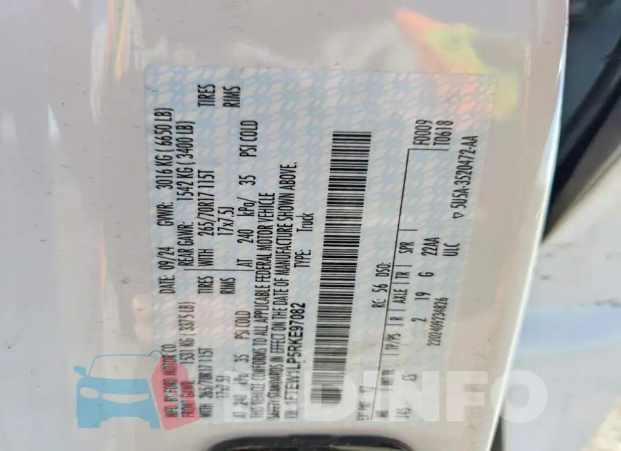 1FTEW1LP5RKE97082 Photo# 12