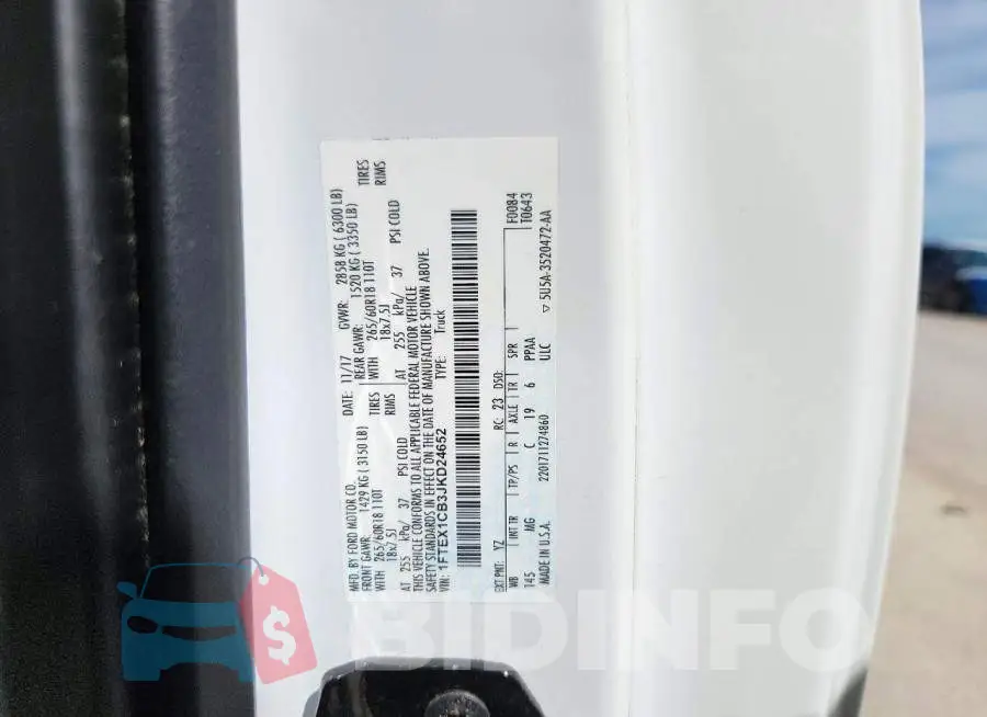 1FTEX1CB3JKD24652 Photo# 12