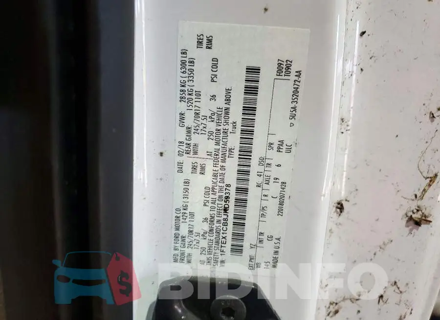 1FTEX1CB8JKD59378 Photo# 12