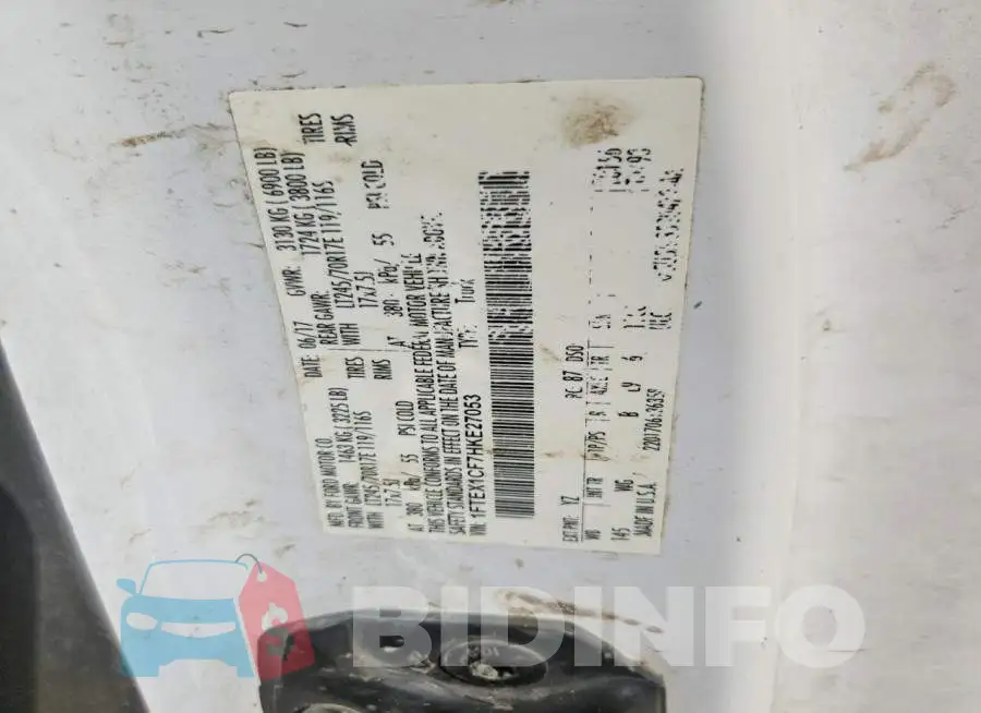 1FTEX1CF7HKE27053 Photo# 12