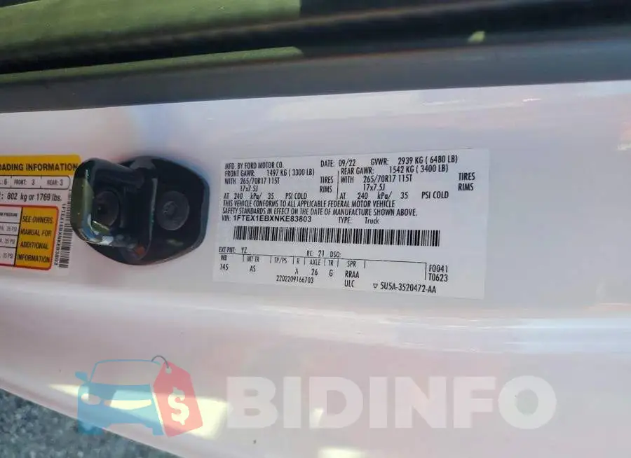 1FTEX1EBXNKE83803 Photo# 12
