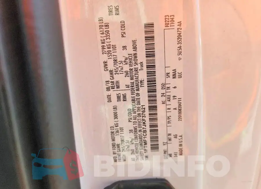 1FTMF1CB7JKF37621 Photo# 12