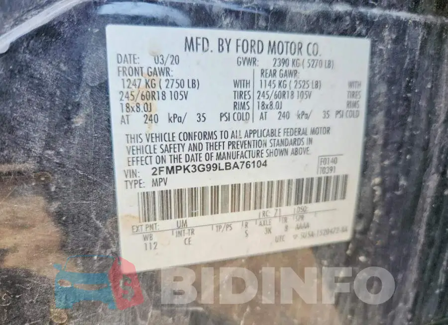 2FMPK3G99LBA76104 Photo# 13