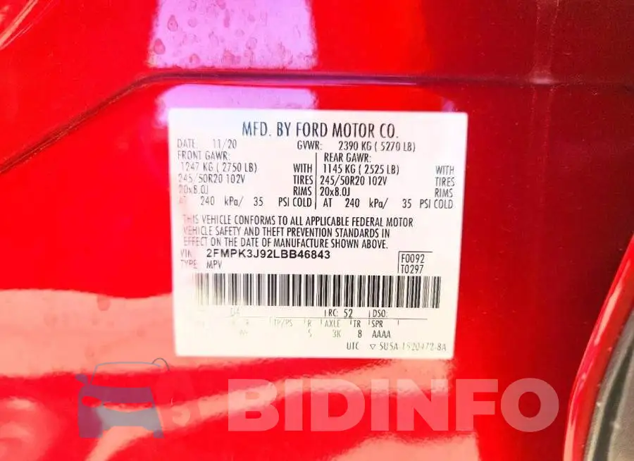 2FMPK3J92LBB46843 Photo# 13