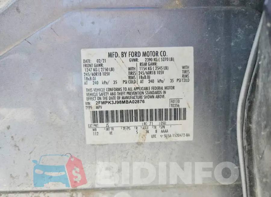 2FMPK3J98MBA02876 Photo# 12