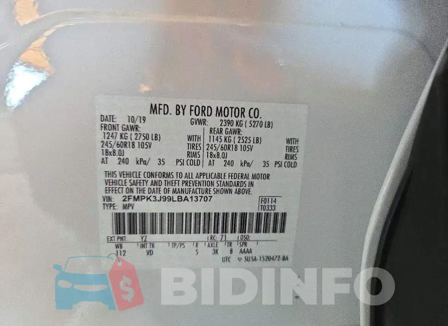 2FMPK3J99LBA13707 Photo# 13