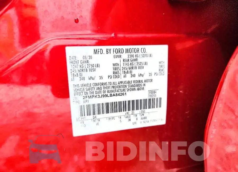 2FMPK3J99LBA84261 Photo# 14