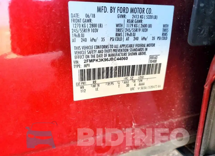 2FMPK3K96JBC44060 Photo# 13