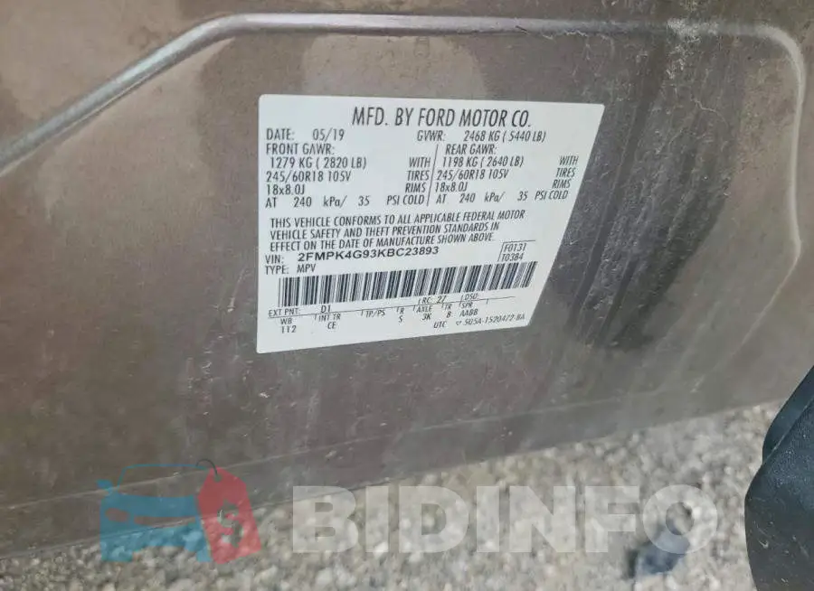 2FMPK4G93KBC23893 Photo# 13