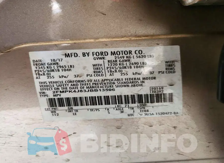2FMPK4J83JBB13506 Photo# 12