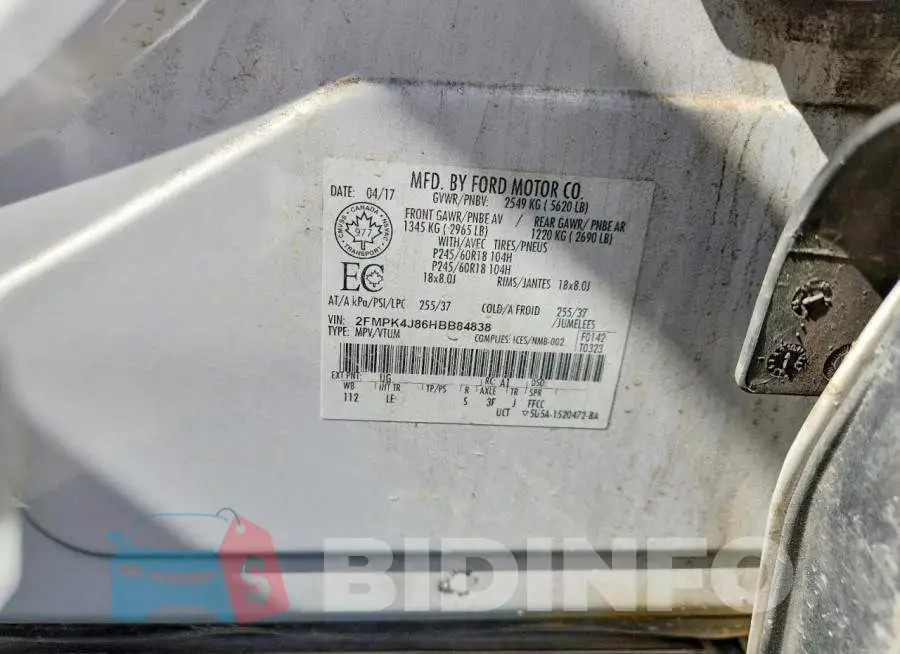 2FMPK4J86HBB84838 Photo# 13
