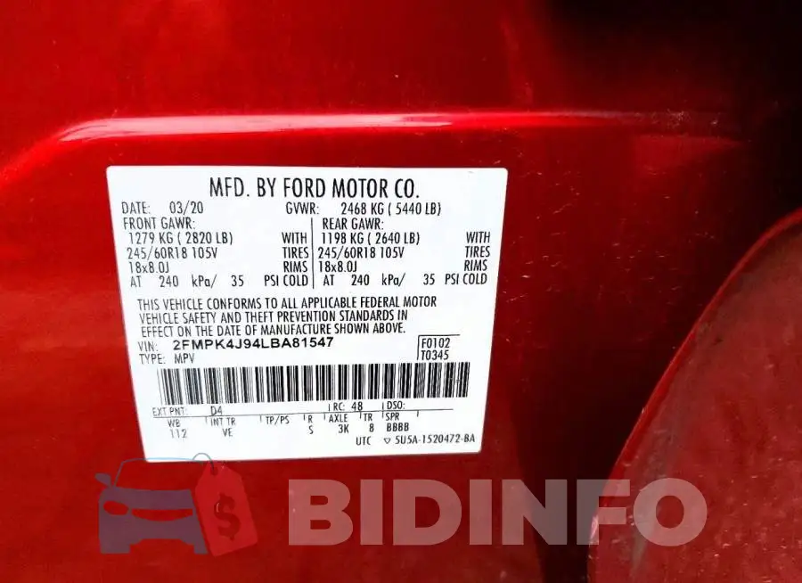 2FMPK4J94LBA81547 Photo# 14