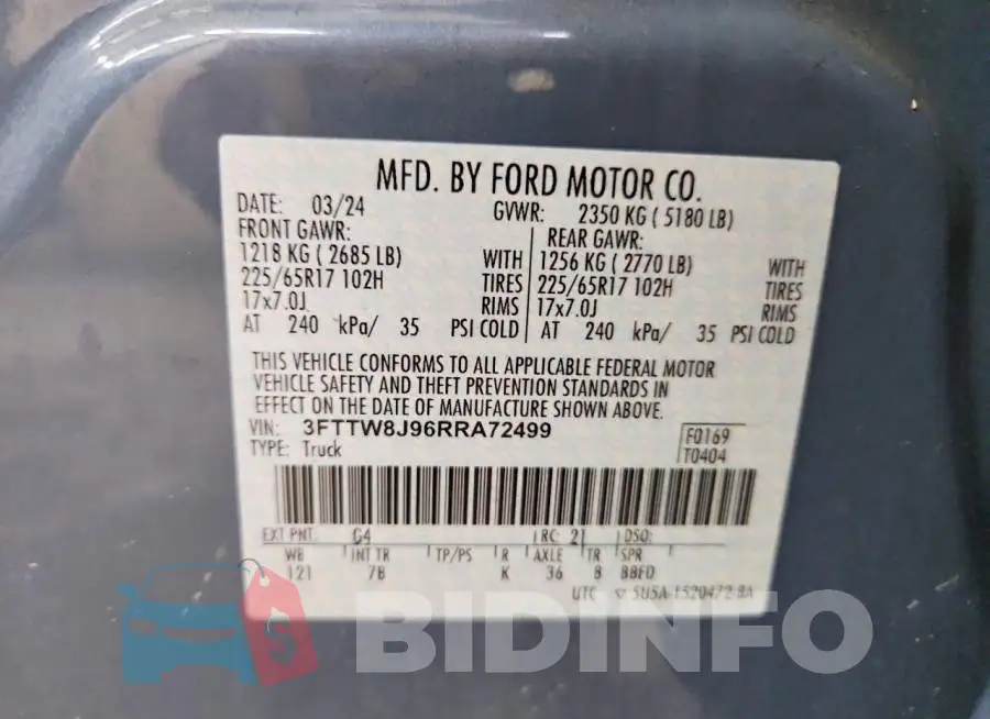 3FTTW8J96RRA72499 Photo# 13