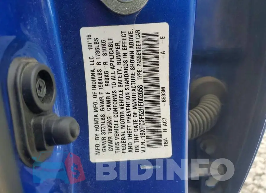 19XFC2F52HE002058 Photo# 12