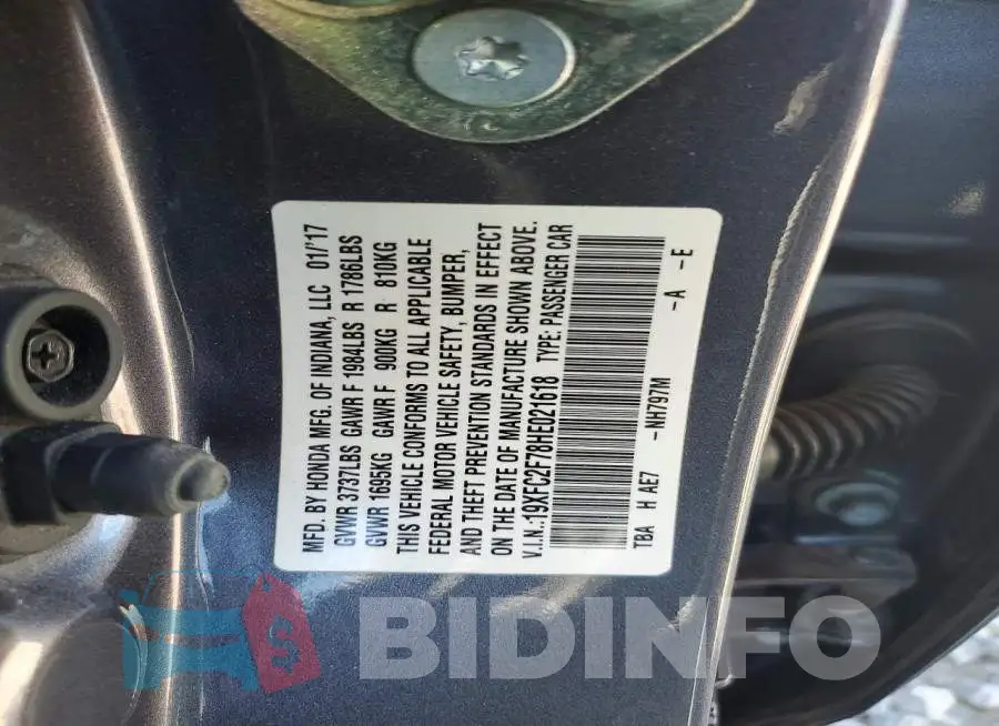 19XFC2F78HE021618 Photo# 12