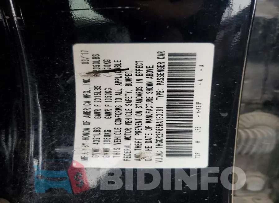 1HGCR2F85HA183091 Photo# 13