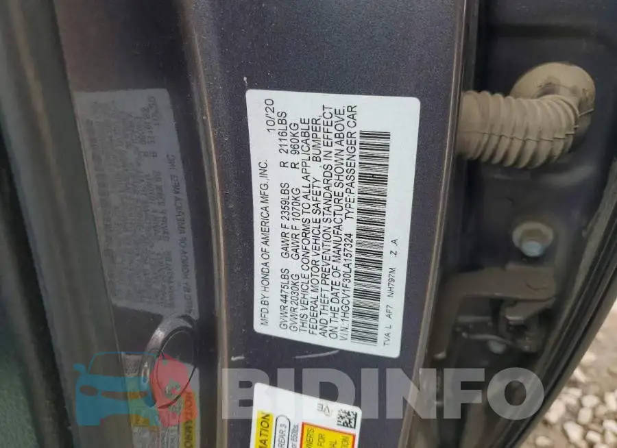 1HGCV1F30LA157324 Photo# 12