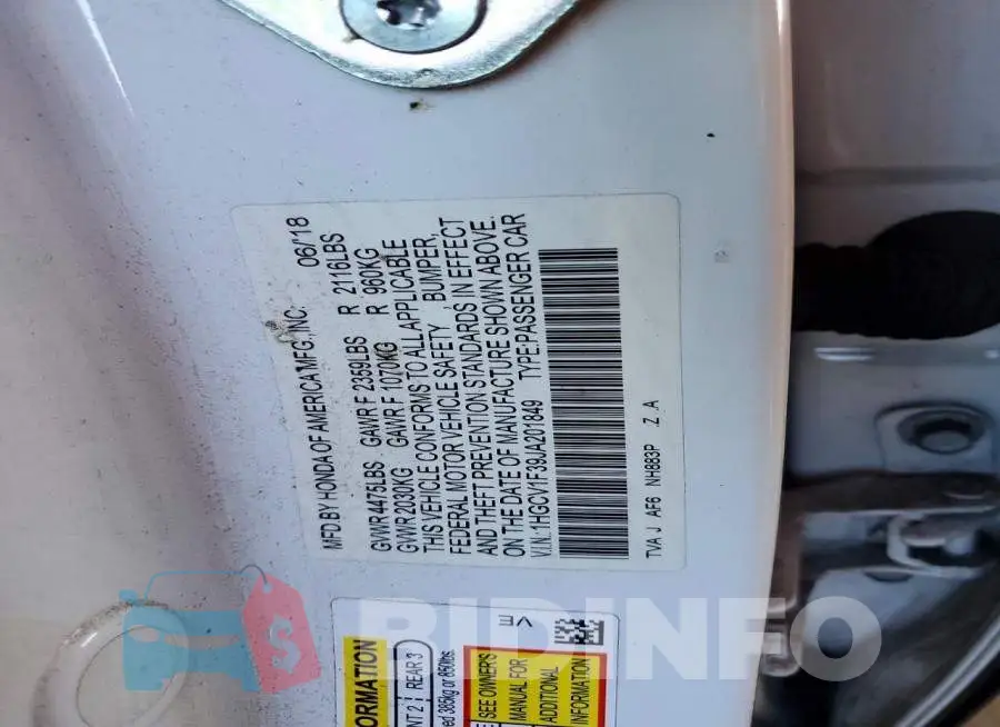 1HGCV1F39JA201849 Photo# 12