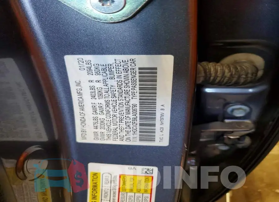 1HGCV2F59LA008790 Photo# 12