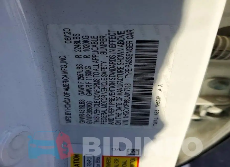 1HGCV3F98LA017618 Photo# 12