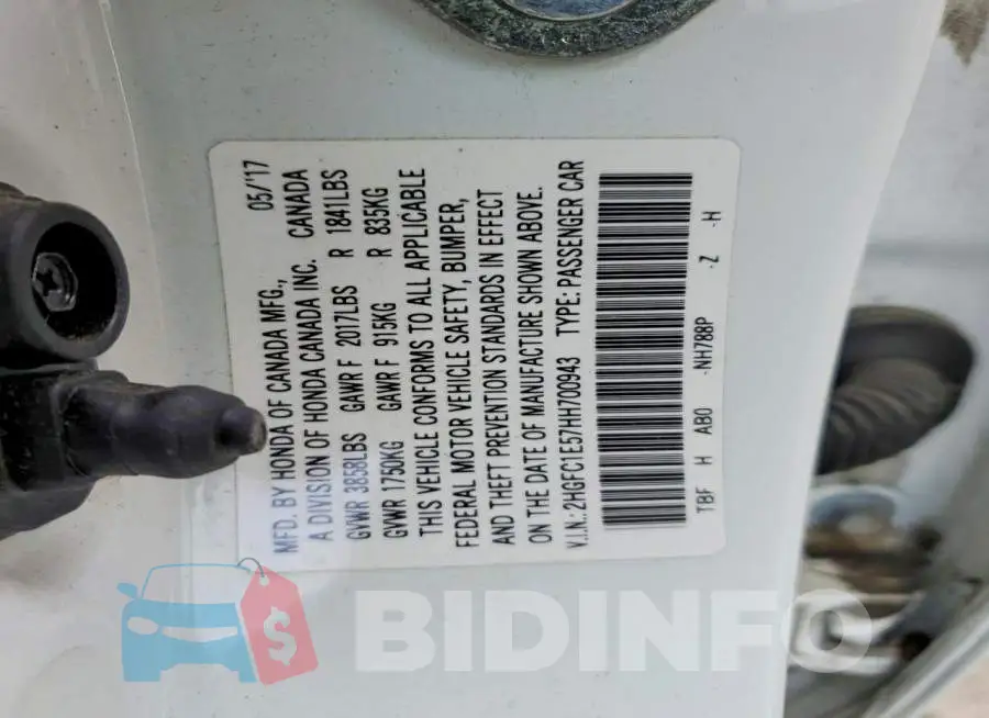 2HGFC1E57HH700943 Photo# 13