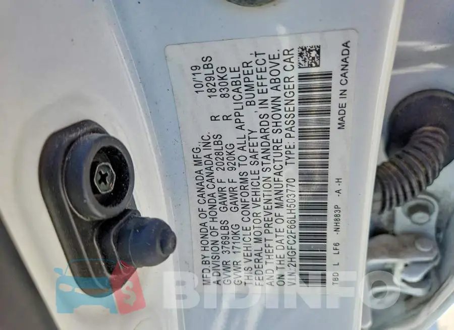 2HGFC2F66LH503770 Photo# 12