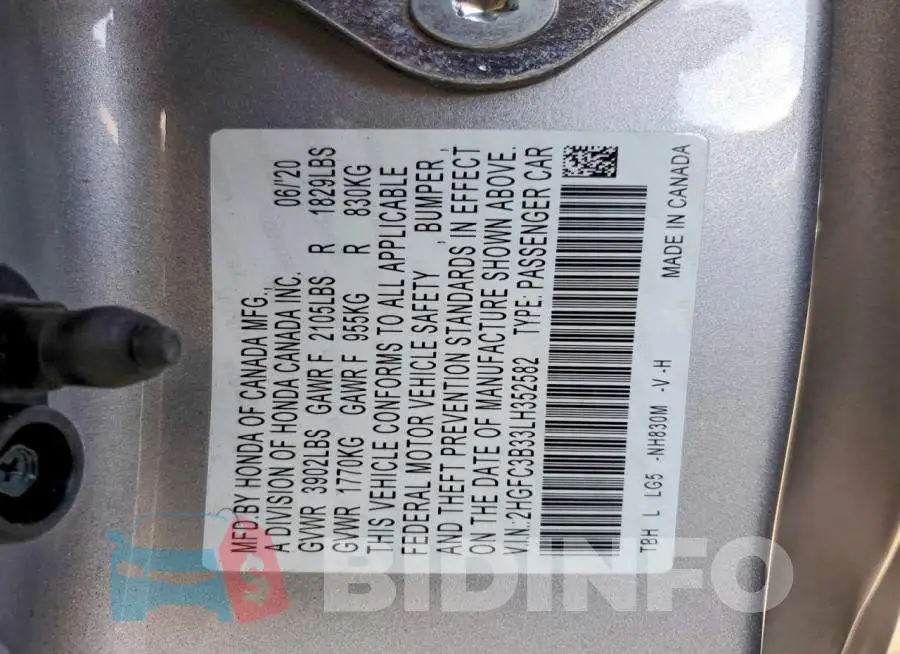 2HGFC3B33LH352582 Photo# 12