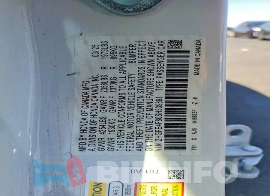 2HGFE4F80SH339891 Photo# 12