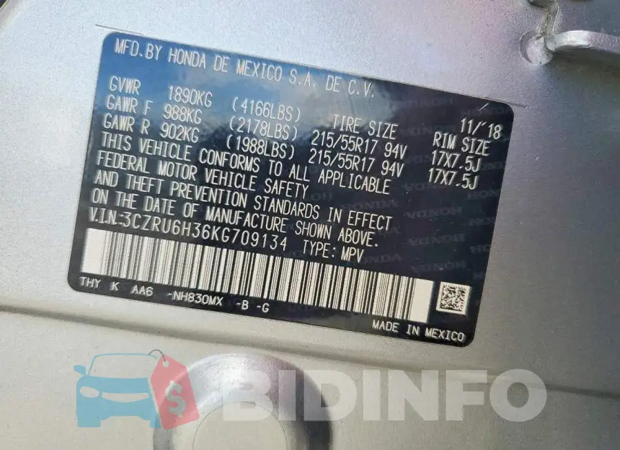3CZRU6H36KG709134 Photo# 13