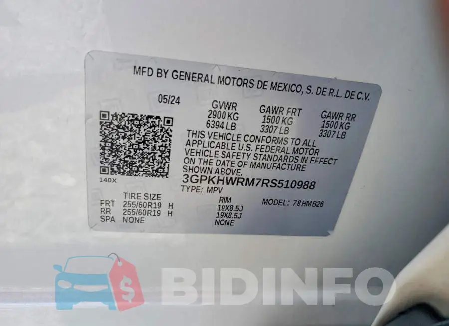 3GPKHWRM7RS510988 Photo# 13