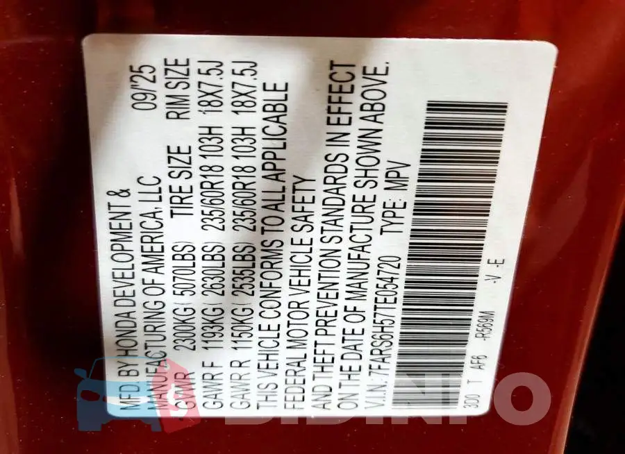 7FARS6H57TE054720 Photo# 14