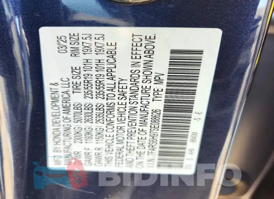 7FARS6H97SE088626 Photo# 13