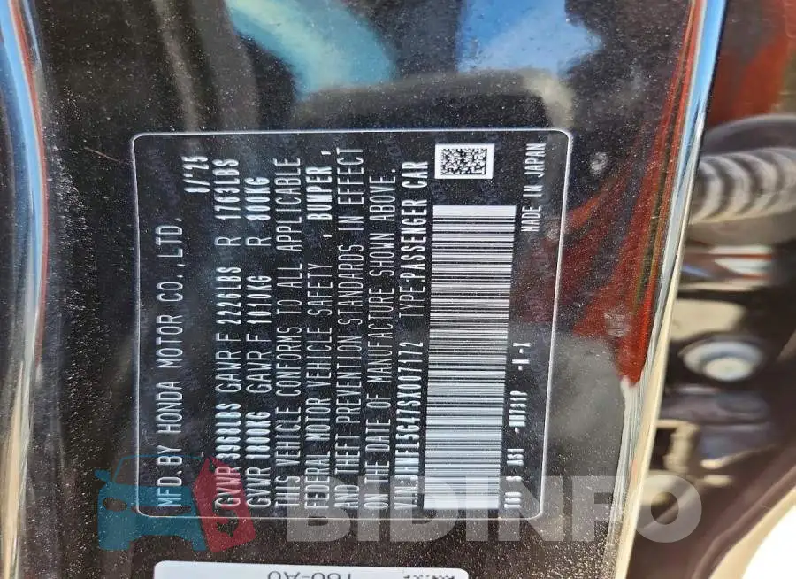 JHMFL5G47SX007172 Photo# 12