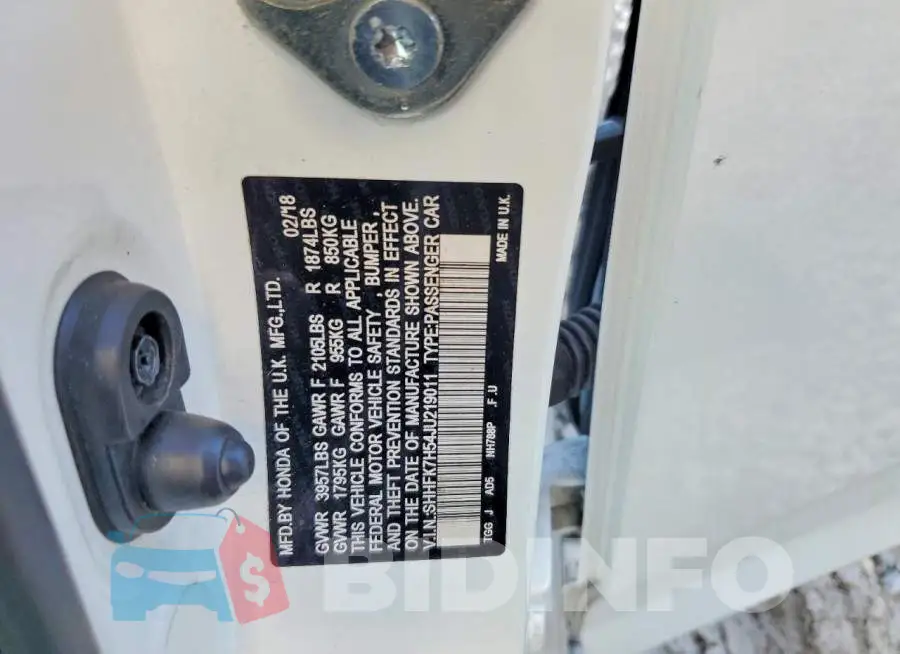 SHHFK7H54JU219011 Photo# 12