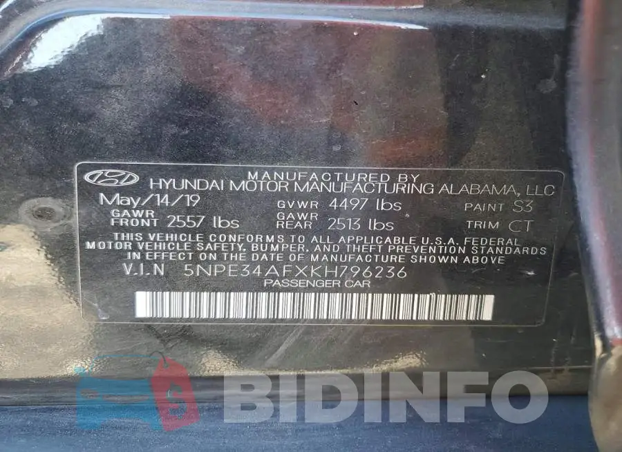 5NPE34AFXKH796236 Photo# 13