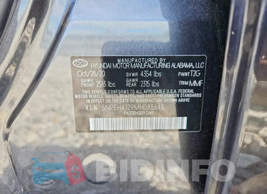 5NPEH4J29MH088643 Photo# 12