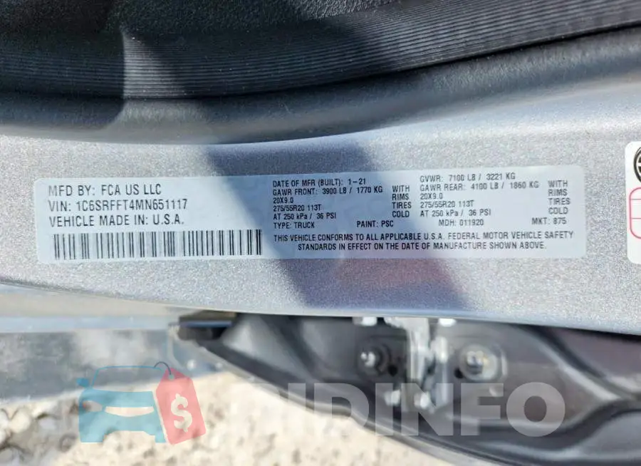 1C6SRFFT4MN651117 Photo# 12